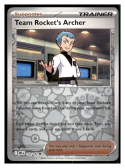 Team Rocket's Archer Reverse Holo Destined Rivals #170/182 -UC Pokemon TCG - NM - Image 1