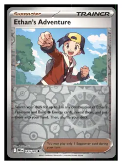 Ethan's Adventure Reverse Holo Destined Rivals #165/182 - UC- Pokemon NM - Image 1