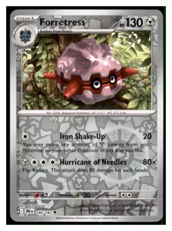 Forretress Reverse Holo - SV10: Destined Rivals #140/182 - UC Pokemon TCG - NM - Image 1