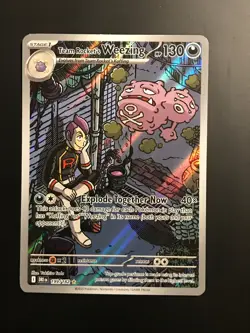 Team Rocket’s Weezing 199/182 Illustration Rare Pokemon Destined Rivals - NM - Image 1