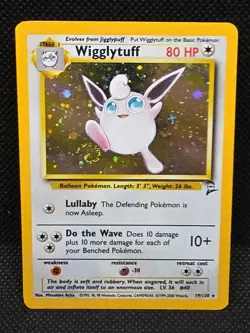 Wigglytuff Swirl! Base Set 2 19/130 Holo Rare 2000 Pokemon TCG Vintage WOTC MP - Image 2