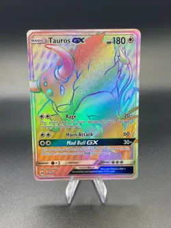 Pokemon TCG Tauros GX Full Art Rainbow Foil Sun & Moon 156/149 - Image 1