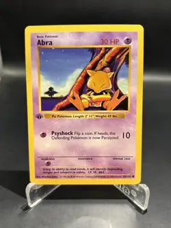 Pokemon TCG Abra Base Set 43/102 Regular 1st Edition Common - Image 1