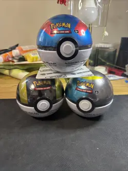 Pokemon TCG Poke Ball Tin (3 Booster Packs) Sealed B25 - Lot Of 3 - Image 1