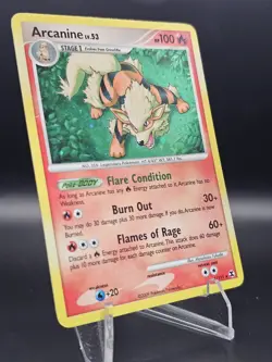 Pokemon TCG Arcanine LV. 53 Rare Holo Card 1/111 Rising Rivals - Image 2