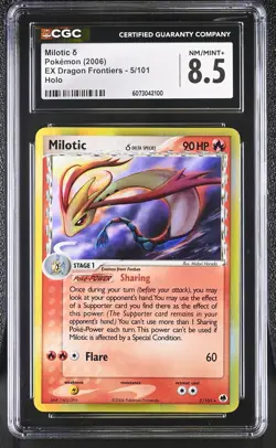 CGC 8.5 Milotic 2006 EX Dragon Frontiers 5/101 Holo Pokemon Card - Image 1