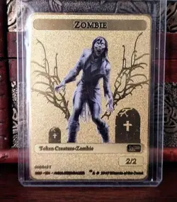 Magic The Gathering Gold Metal Card ~ Zombie 006/012 (2019) MTG - Image 1