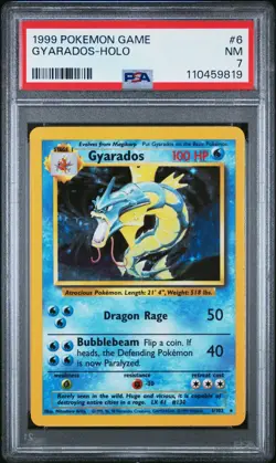 PSA 7 Gyarados Holo 6/102 Base Set 1999 Pokemon Card - Image 1