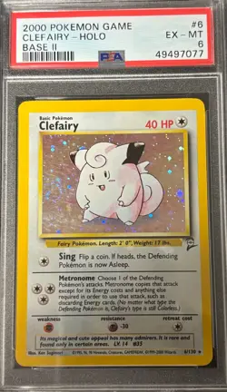 PSA 6 Clefairy Holo 6130 Base Set 2 2000 Pokemon Card - Image 1