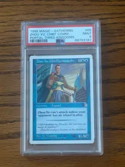 PSA 9 English Zhou Yu, Chief Commander MTG Portal 3 Kingdoms Magic Pop 5 - Image 1