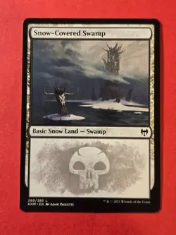 2021 Magic The Gathering Kaldheim #280 Snow-Covered Swamp, C, NF, cd1 - Image 1