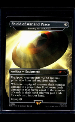 MTG Magic The Gathering SLD Secret Lair Borderless #1730 Shield of War and Peace - Image 1