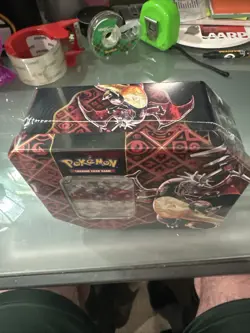 Shiny Charizard ex Paldean Fates Scarlet and Violet Pokemon TCG Tin Mint Sealed - Image 2