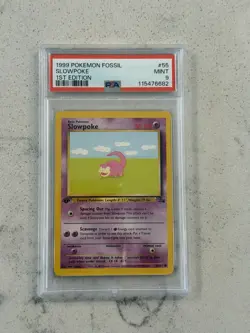 Pokemon TCG Slowpoke Fossil 1st Edition PSA 8 - Image 1