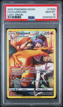 2022 POKEMON SWORD & SHIELD LOST ORIGIN #TG03 FULL ART/CHARIZARD PSA 10 - Image 1