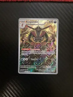 Kingambit 220/198 Pokemon Scarlet & Violet Illustration Rare Full Art Holo NM - Image 1