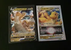LP Dragonite V & Dragonite VSTAR SWSH236 SWSH235 Black Star Promo Pokemon GO - Image 1