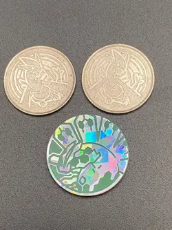2001 (2) + Vintage Pokemon Lugia Metal Coin TCG Wizards WOTC Nintendo Token - Image 1