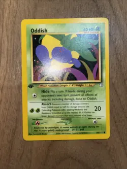Oddish 68/111 Neo Genesis 1st Edition LP Condition Pokemon TCG 2000 Mint/NM - Image 1