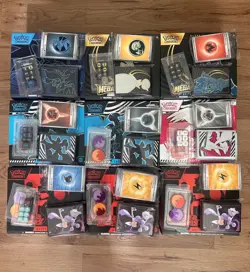 Lot Of 9 Pokemon Empty ETB’s With Sleeves, Decks) - Image 1