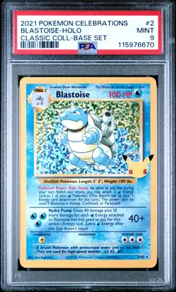 Pokemon TCG: Blastoise - 2/102 - Celebrations: Classic Collection - PSA 9 - Image 1