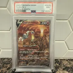 2023 Pokemon Crown Zenith Entei v GG36 Full Art Galarian Gallery Holo PSA MINT 9 - Image 1