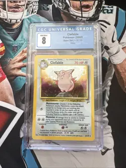 2000 Pokemon Clefable Base Set 2 #5/130 Holo CGC 8 - Image 1