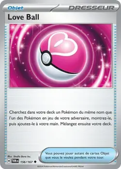 Carte LOVE BALL 156/167 Pokemon Mascarade Crepusculaire EV06 Neuve TWM FR - Image 1