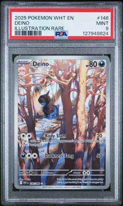 2025 Pokemon SV WHT EN-White Flare #146 DEINO ILLUSTRATION RARE PSA 9 - Image 1
