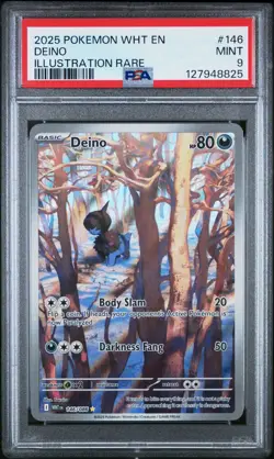 2025 Pokemon SV WHT EN-White Flare #146 DEINO ILLUSTRATION RARE PSA 9 - Image 1
