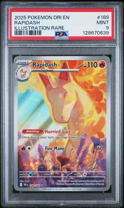 2025 POKEMON DRI EN-DESTINED RIVALS #189 RAPIDASH PSA 9 - 128670639 - Image 1