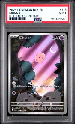 2025 Pokemon SV: BLK EN-Black Bolt #116/086 MUNNA PSA 9 - 131422585 - Image 1