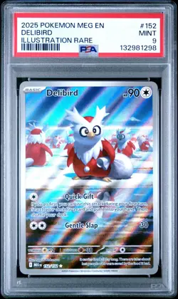 2025 Pokemon MEG EN-Mega Evolutions #152 DELIBIRD IR PSA 9 - 132981298 - Image 1