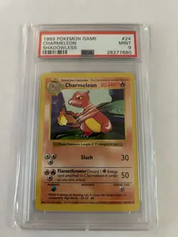 PSA 9 MINT 1999 POKEMON GAME 24 CHARMELEON SHADOWLESS - Image 1