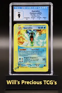 CGC 9 Gyarados 11/144 Skyridge 2003 Reverse Holo Pokemon Card E-Series WOTC - Image 1