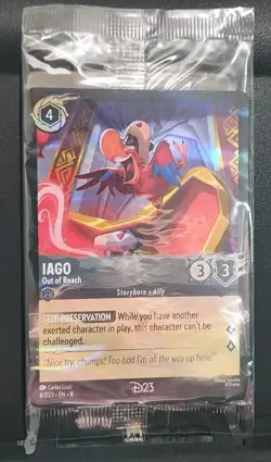 Disney Lorcana TCG Iago #8 Out of Reach - 2025 D23 Exclusive Card (Sealed) - Image 1