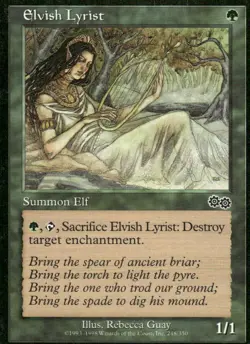 Elvish Lyrist Urza's Saga MTG Magic the Gathering card - Image 1