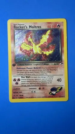 Rocket's Moltres 2000 Gym Heroes 1st Edition 12/132 Holo Pokemon Card NM - Image 2
