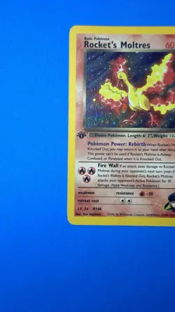 Rocket's Moltres 2000 Gym Heroes 1st Edition 12/132 Holo Pokemon Card NM - Image 3