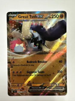 Pokemon Great Tusk ex 123/198 Scarlet & Violet Pokemon Card English NM/M 3 - Image 1