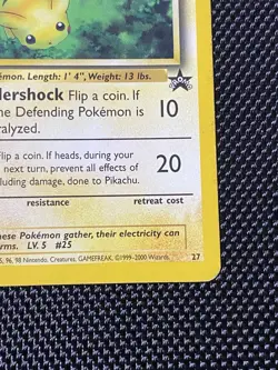 Pikachu # 27 WOTC Black Star PROMO "Bumblebee" Pokemon Card - Image 4