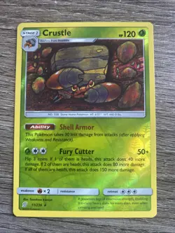 Pokemon CRUSTLE 11/236 Unified Minds RARE Rev Holo - MINT - Image 1