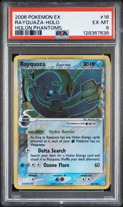 2006 POKEMON EX HOLON PHANTOMS #16 RAYQUAZA-HOLO PSA 6 - Image 1