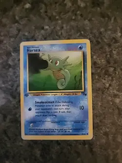 1st Edition Horsea 49/62 Common Fossil Pokemon TCG - Image 1