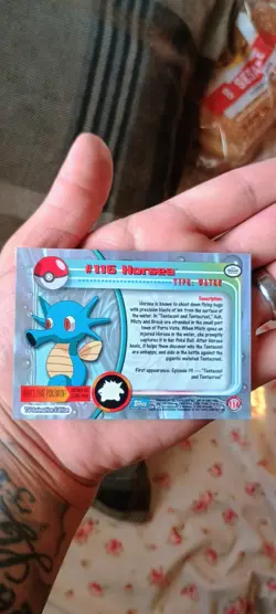 ?? Horsea 2000 Topps Pokemon TV Non Holo Animation Series Blue Logo # 116 - Image 2