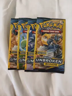 (4) 2019 Pokemon Sun & Moon Unbroken Bonds New Sealed 3 Card Booster Packs - Image 1