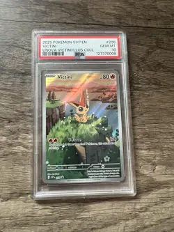 2025 Pokemon SVP EN-SV Black Star Promo 208 Victini Illustration Rare PSA 10 - Image 1