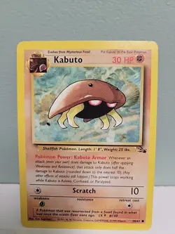 Pokemon TCG Kabuto 50/62 Fossil Set Regular Common NM - Image 1
