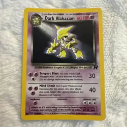 1999-2000 Pokemon Dark Alakazam TCG Holo Rare Card 1/82 - Image 1