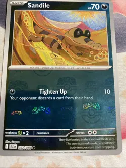 Pokemon TCG Sandile Master Ball Pattern 057/086 Black Bolt English NM - Image 2